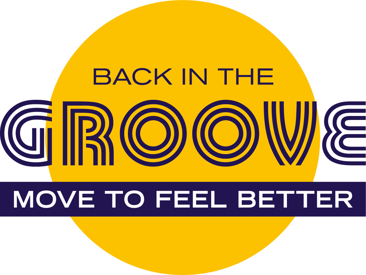 Back into the groove logo - coloured shapes overlapping