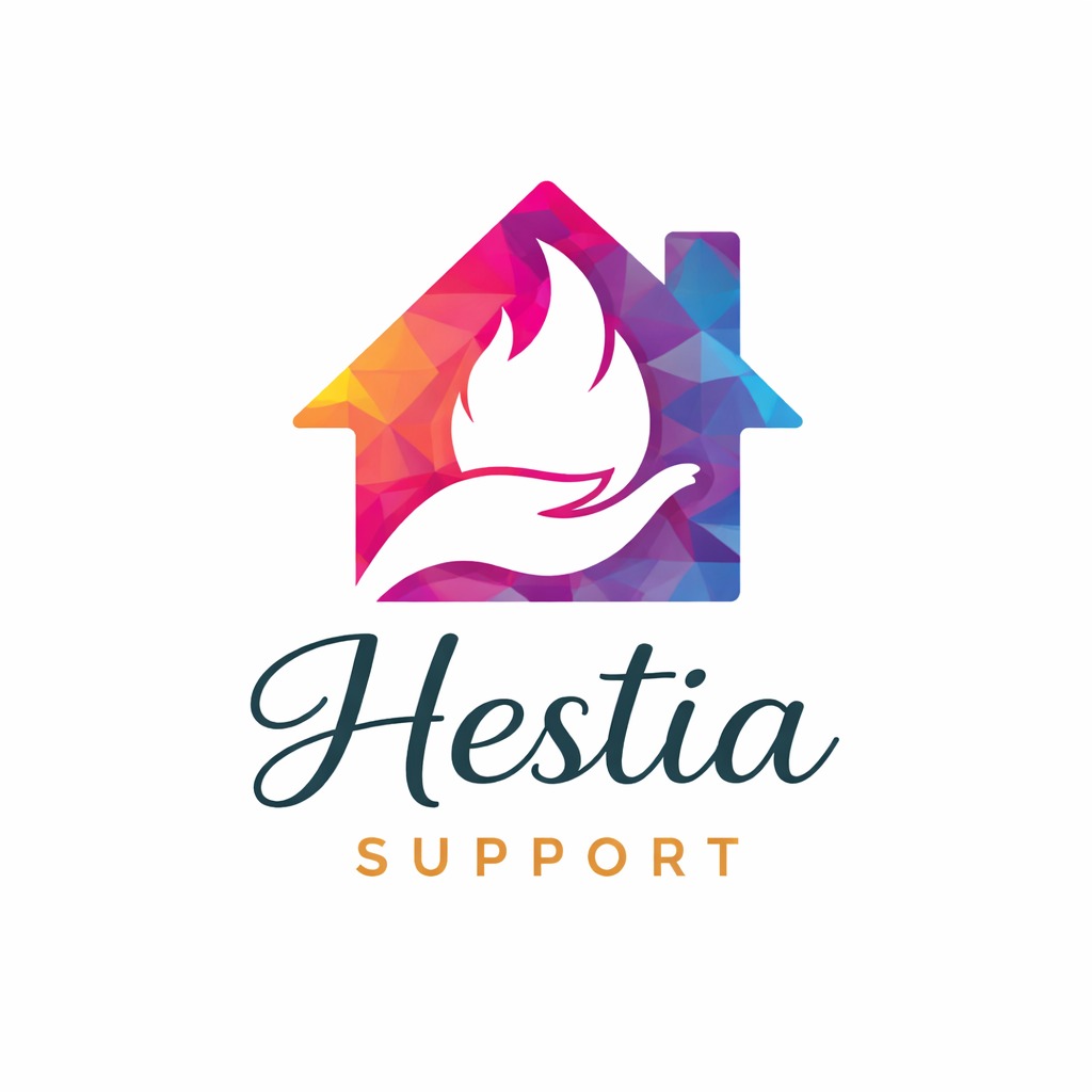 Company logo: multi coloured graphic of a house with a hand a flame inside.  Company name appears underneath in both bold and italic lettering