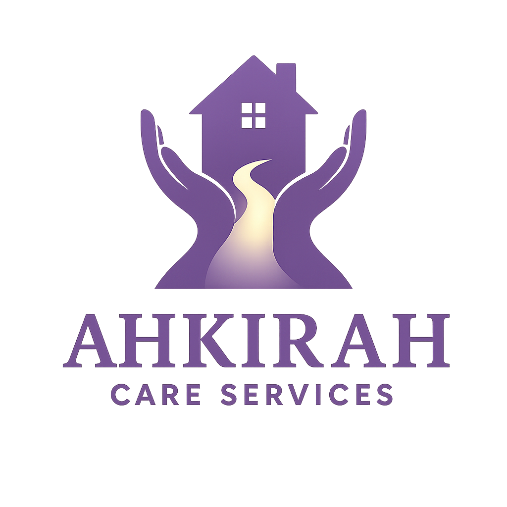 The Ahkirah Care logo represents a journey of support, hope, and stability for individuals moving through challenging periods in life. The Path or Golden Route ✨ Represents:  Progression and personal growth Moving from crisis to independence Guidance and structured support  3. The Bridge 🌉 (if used in your design) Represents:  Transition between difficult circumstances and a better future Connection between services (housing, mental health, social care) Support through life changes. 