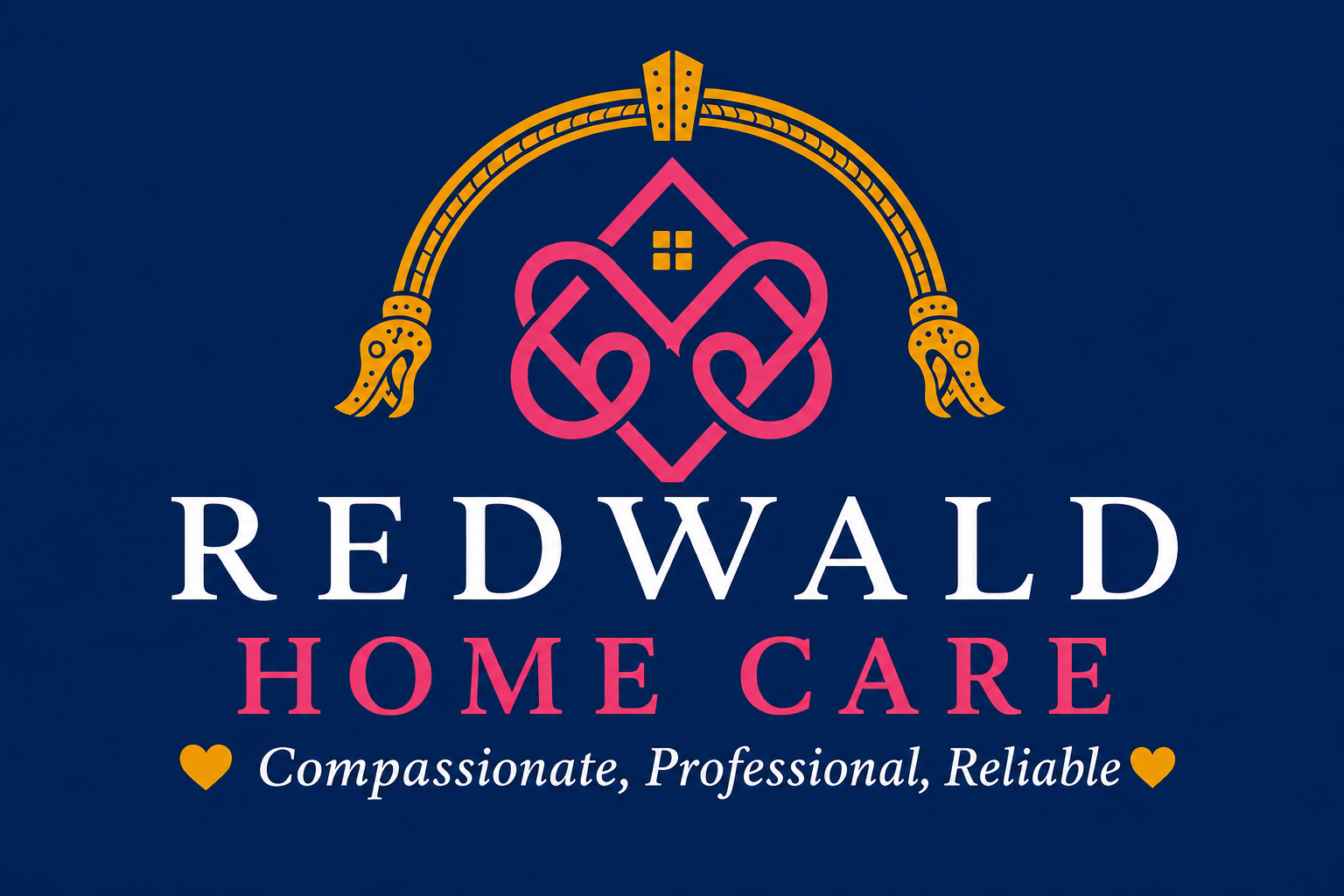 Company logo: stylized blue background graphic representing our company's name, purpose and values