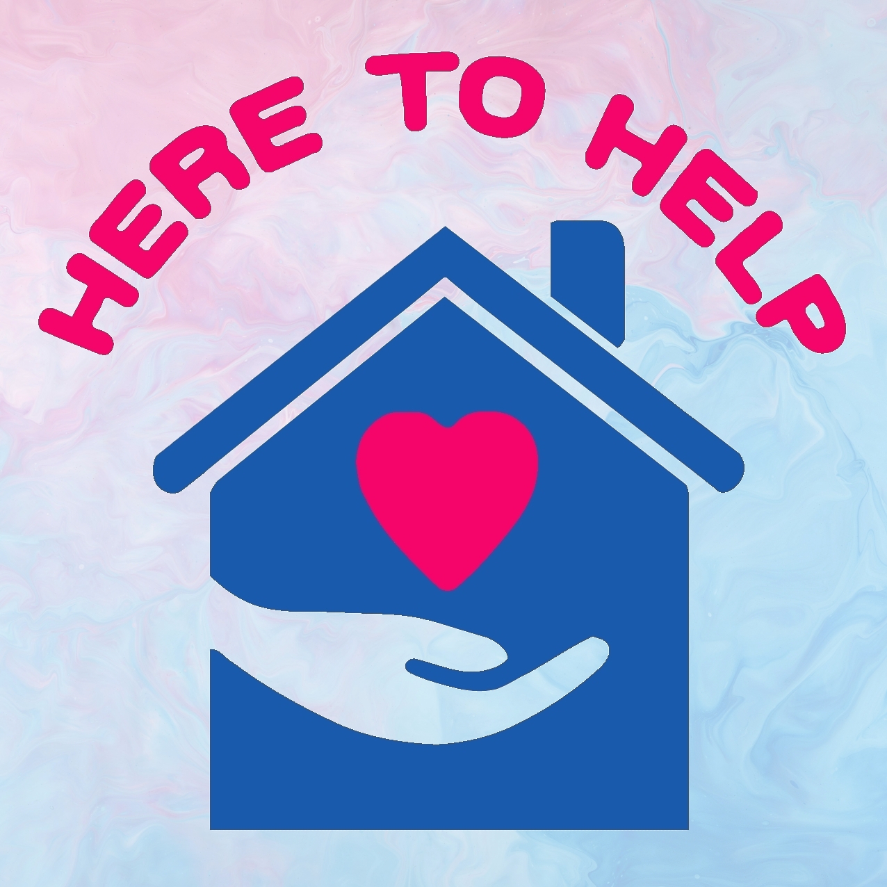 Picture of a house with the name “Here To Help” written above