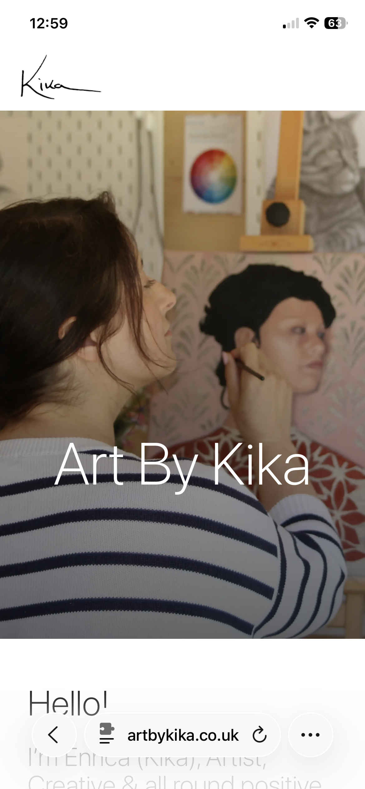 Logo showing artist at work. 
