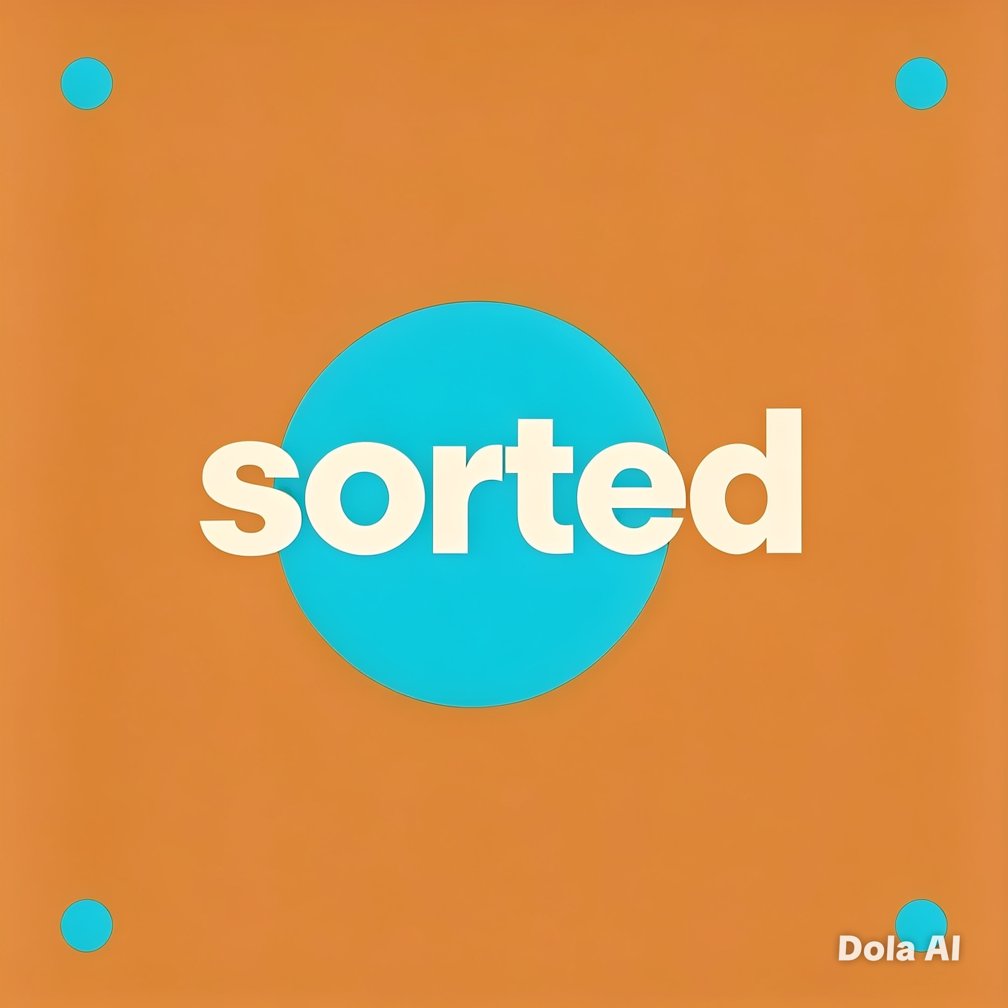 Orange square with the company name across a blue circle