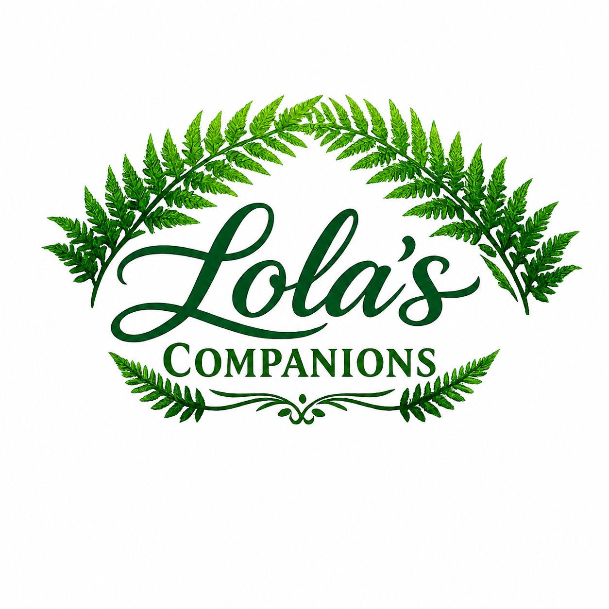 Company logo with green ferns