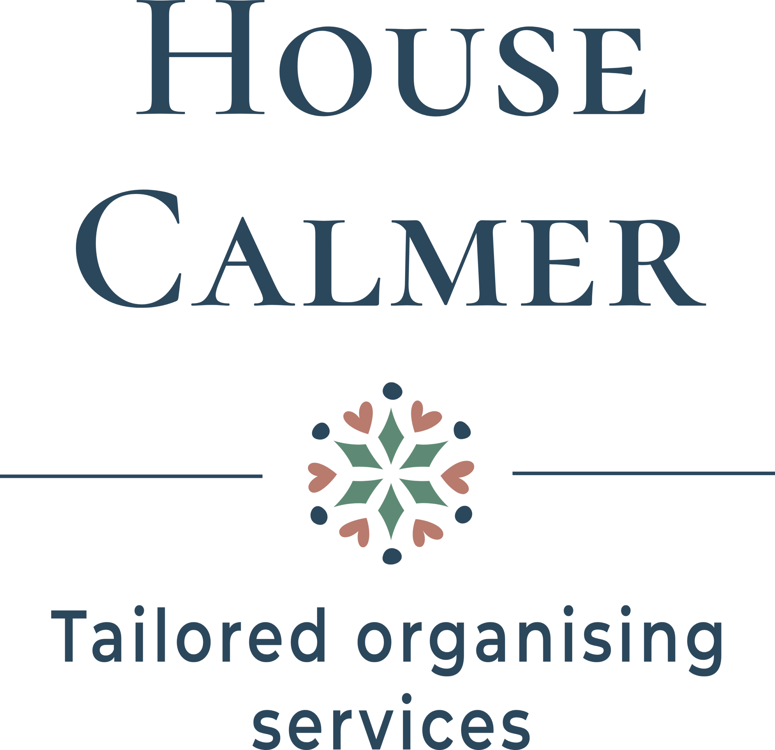 Business logo with graphic and text line that says tailored organising services