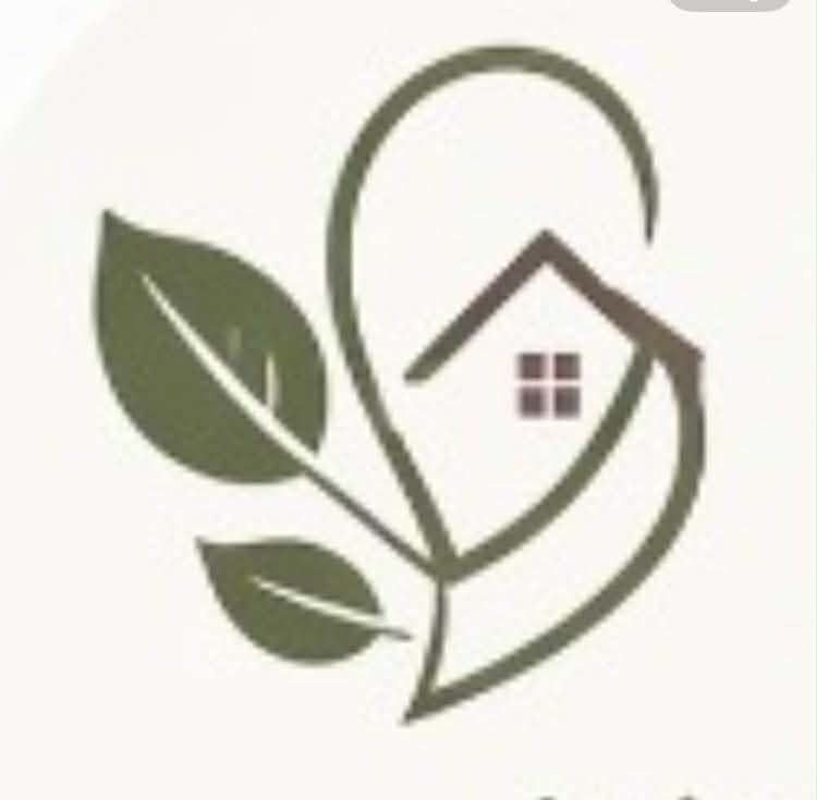 Care with Kindness logo featuring a house and a leaf.