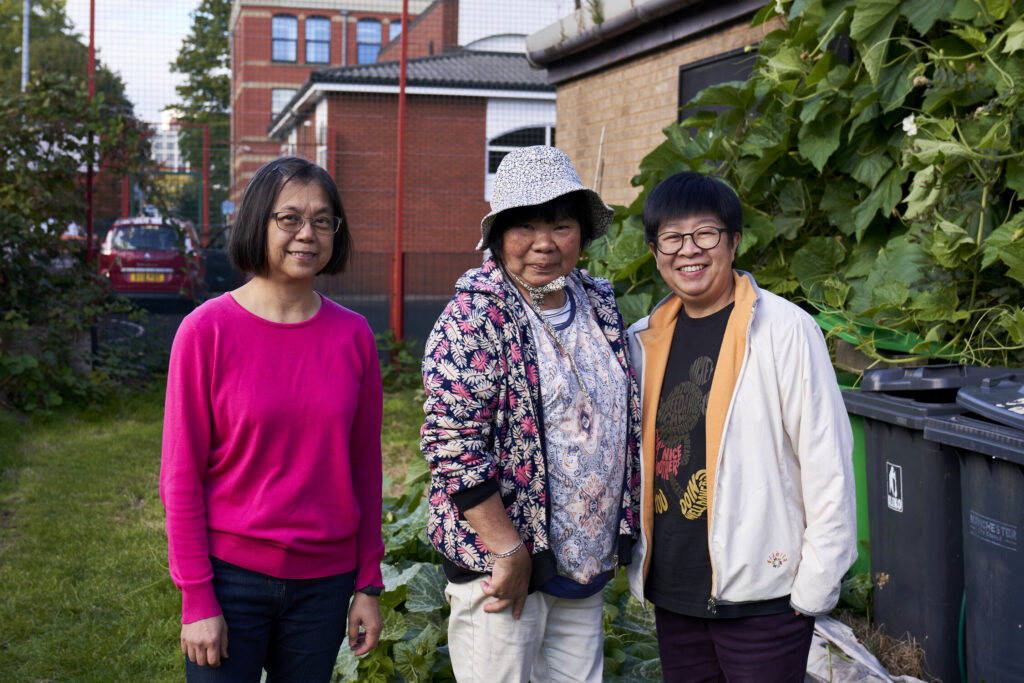 Three women from a group