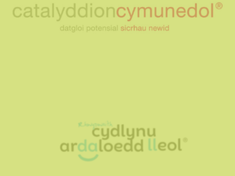 Catalyddion Cymunedol Cymraeg a logos Rhwydwaith Cydlynu Ardaloedd Lleol