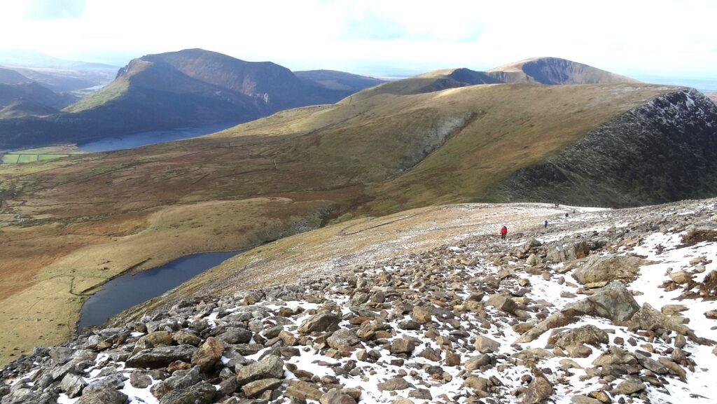 Welsh mountain with snow