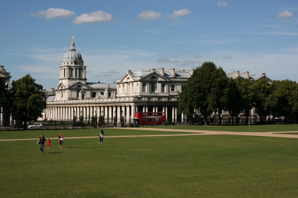 A grand building on Greenwich lawn