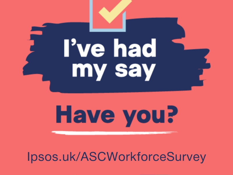 A promotional flyer for the adult social care workforce survey