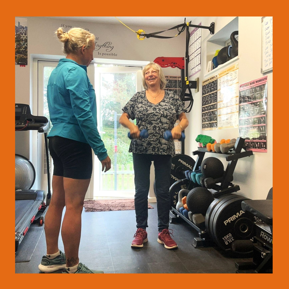  Two women in a gym