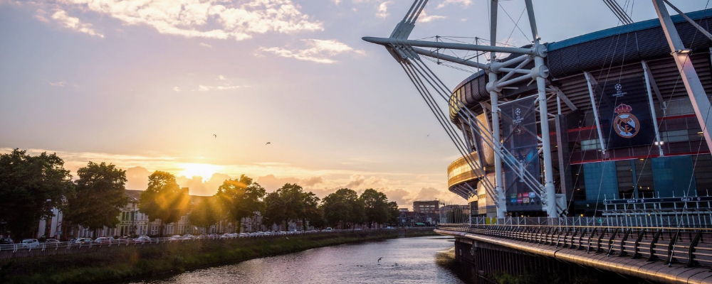 Scenic view of Principality Stadium in Cardiff