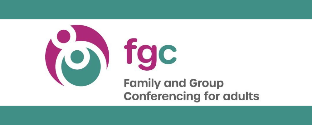Family and Group Conferencing logo in purple and green